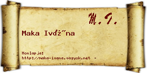 Maka Ivána névjegykártya